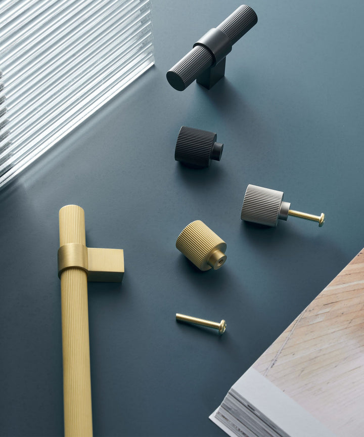 FLORENCE Knurled Solid Brass Kitchen & Cabinet Handle - Luxury Handles