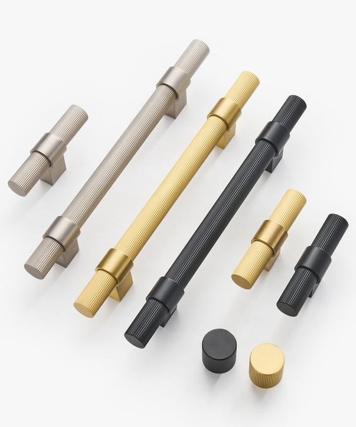 FLORENCE Knurled Solid Brass Kitchen & Cabinet Handle - Luxury Handles