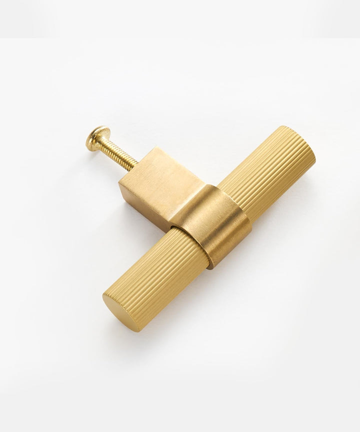 FLORENCE Knurled Solid Brass T-Bar Handle - Luxury Handles