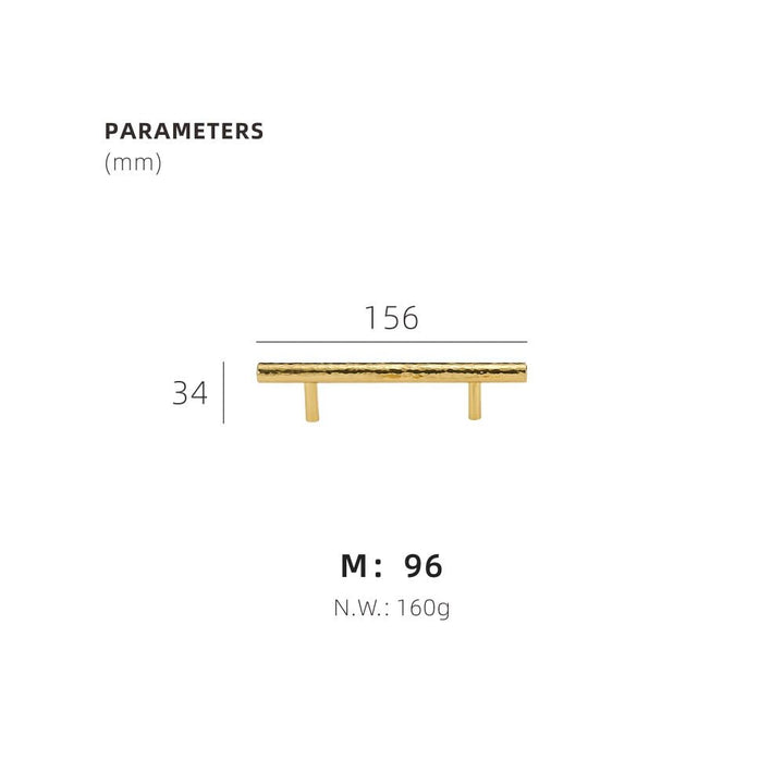HAAM Round Hammered Solid Brass Kitchen & Cabinet Handle - Luxury Handles