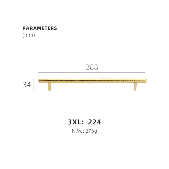 HAAM Round Hammered Solid Brass Kitchen & Cabinet Handle - Luxury Handles