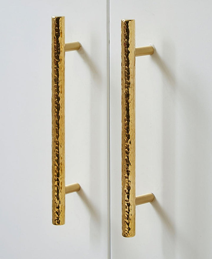 HAAM Round Hammered Solid Brass Kitchen & Cabinet Handle - Luxury Handles