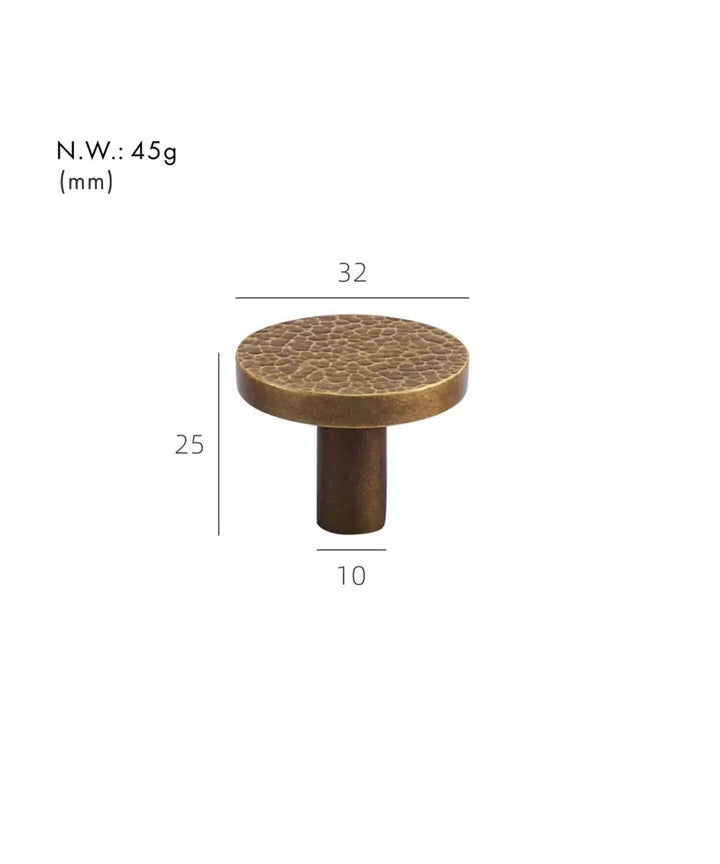 HAAM Solid Brass Hammered Silver Kitchen & Cabinet knob - Luxury Handles