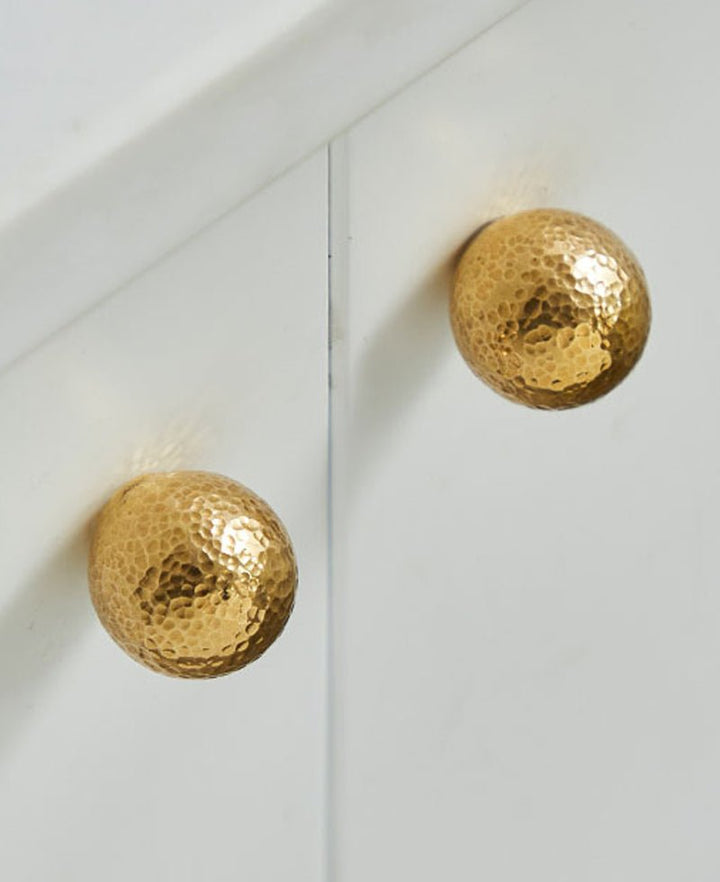 HAAM Solid Brass Hammered Spherical Knob - Luxury Handles