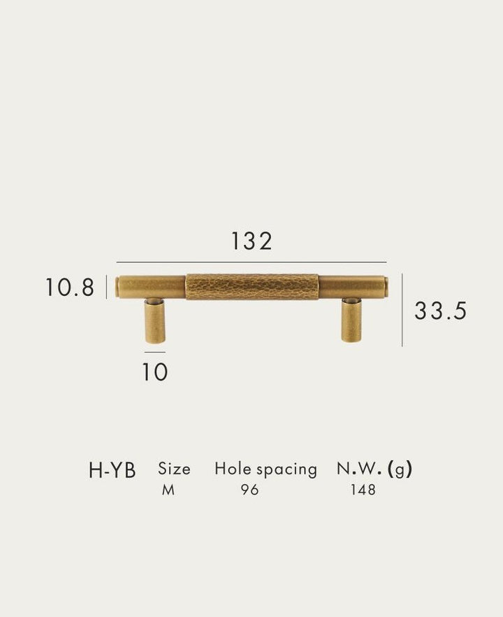 HAAM Solid Brass Mid Hammered Kitchen & Cabinet Handle - Luxury Handles