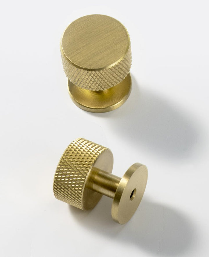 Knurled Solid Brass Cabinet Knob - Luxury Handles