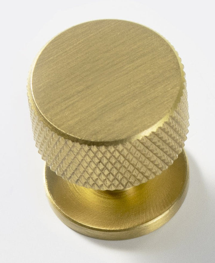 Knurled Solid Brass Cabinet Knob - Luxury Handles