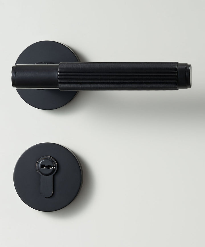 LINIA Solid Brass Knurled Lever Door Handles Set - Luxury Handles