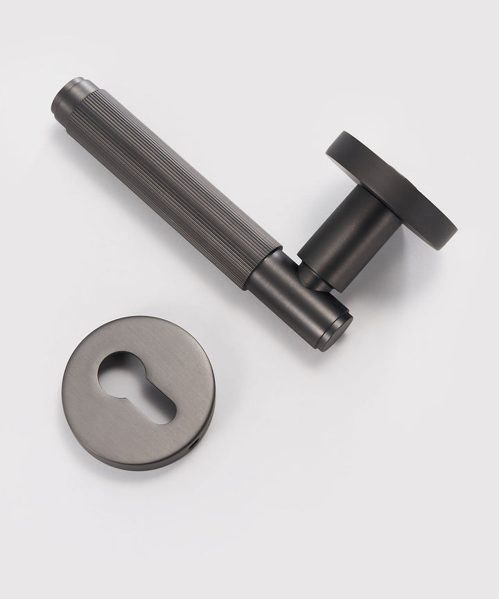 LINIA Solid Brass Knurled Lever Door Handles Set - Luxury Handles