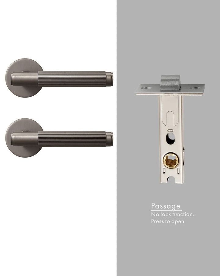 LINIA Solid Brass Knurled Lever Door Handles Set - Luxury Handles