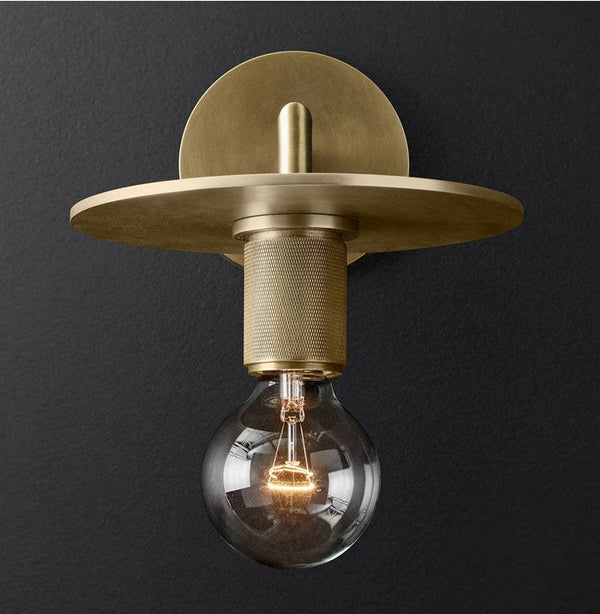 LOFIN Vintage Brass Knurled Wall Light - Luxury Handles