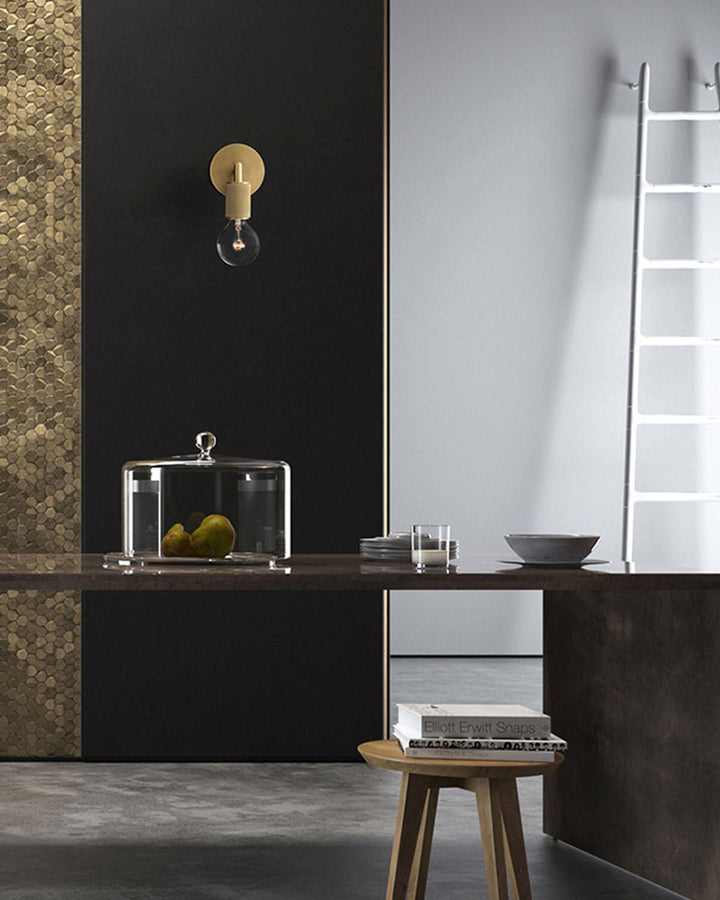 LOFIN Vintage Brass Knurled Wall Light - Luxury Handles