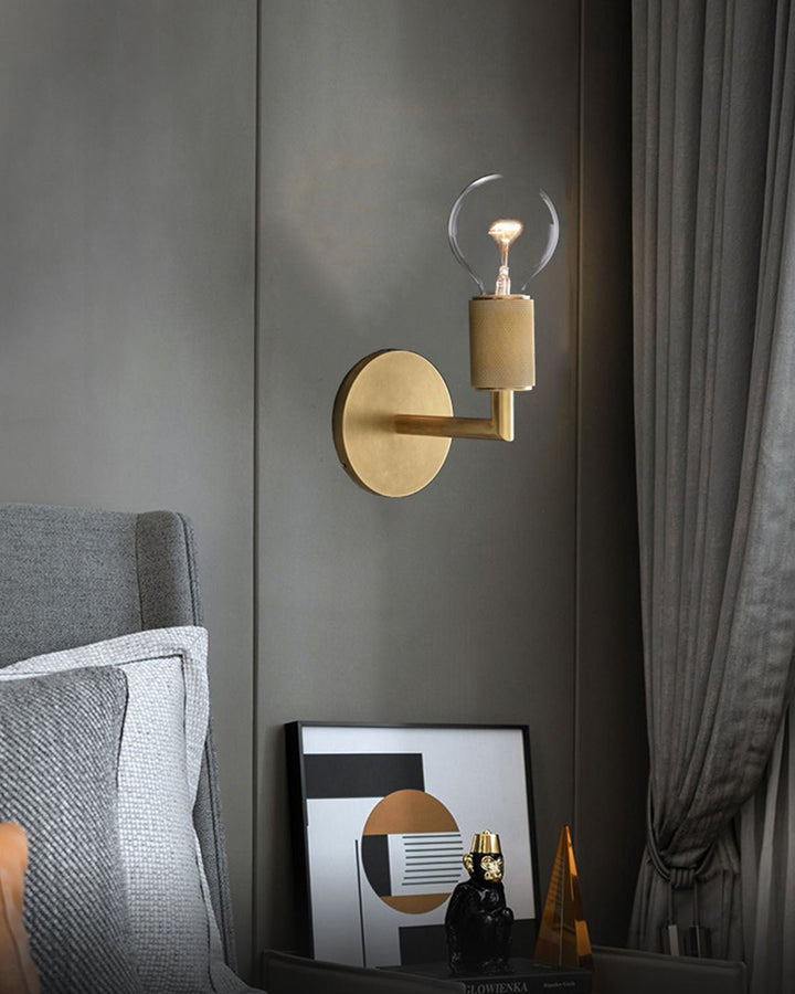 LOFIN Vintage Brass Knurled Wall Light - Luxury Handles
