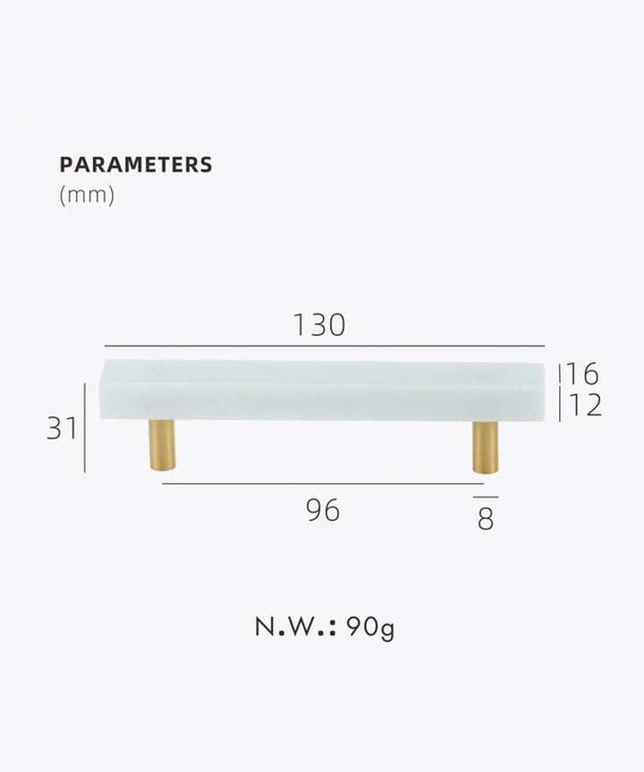 MARBLE Solid Brass Kitchen & Cabinet Handle - Luxury Handles