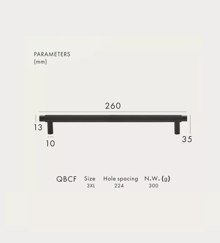 MILAN Knurled Solid Brass Kitchen & Cabinet Handle - Luxury Handles