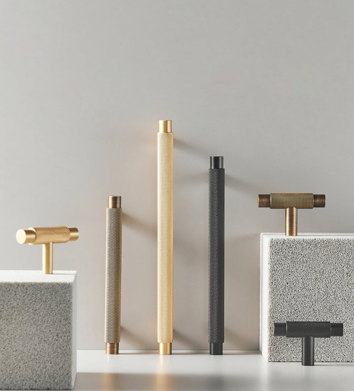 MILAN Knurled Solid Brass Kitchen & Cabinet Handle - Luxury Handles