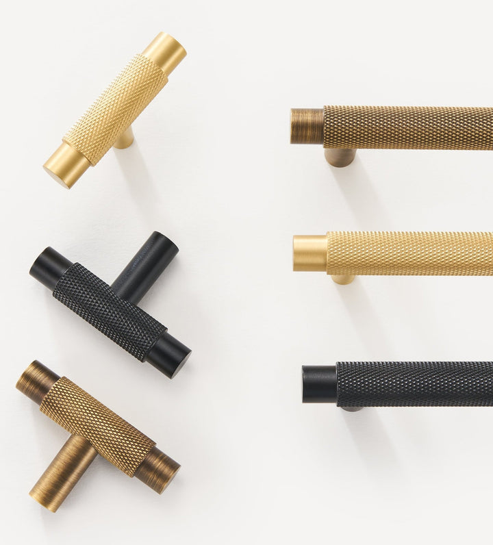 MILAN Knurled Solid Brass Kitchen & Cabinet Handle - Luxury Handles