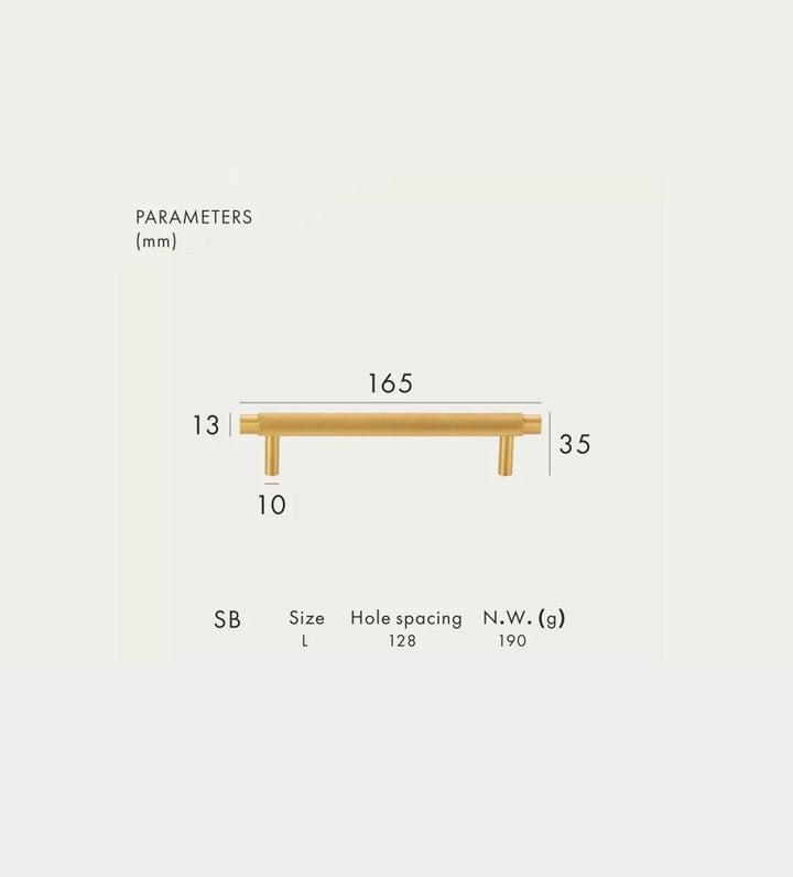 MILAN Knurled Solid Brass Kitchen & Cabinet Handle - Luxury Handles