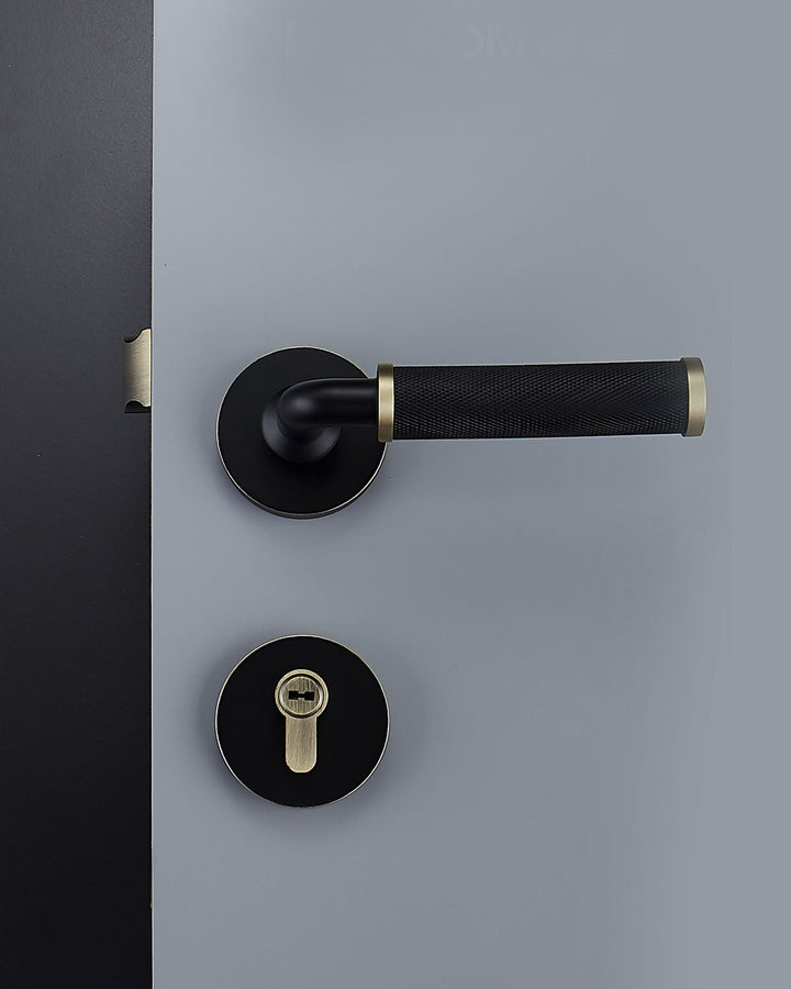 MILAN Solid Brass Knurled Lever Door Handle Set - Luxury Handles