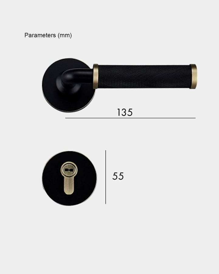 MILAN Solid Brass Knurled Lever Door Handle Set - Luxury Handles