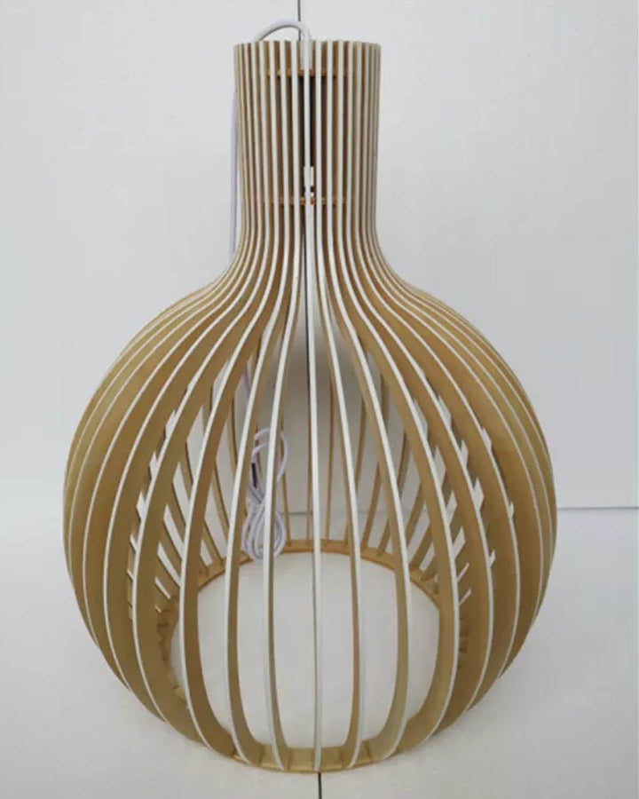 Modern Wooden Birdcage Pendant Light - Luxury Handles