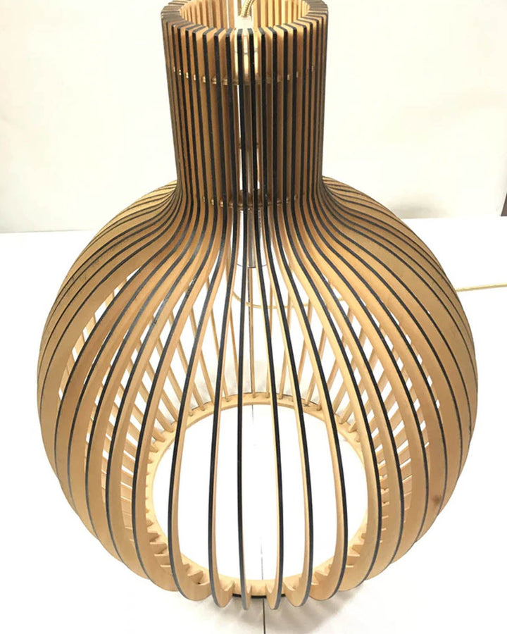 Modern Wooden Birdcage Pendant Light - Luxury Handles