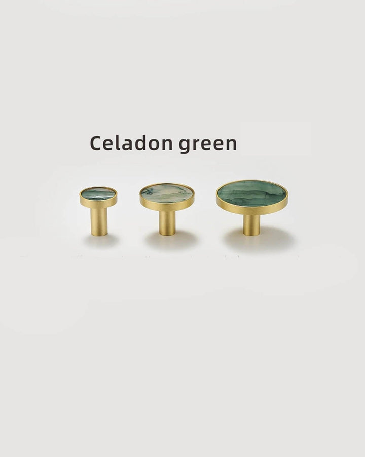 Natural Shell and Solid Brass Cabinet Knob - Luxury Handles