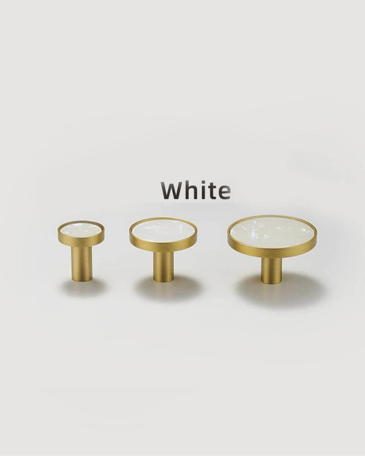 Natural Shell and Solid Brass Cabinet Knob - Luxury Handles