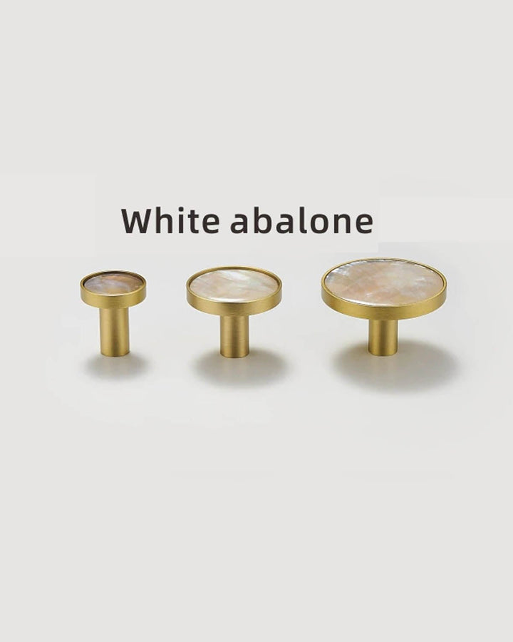 Natural Shell and Solid Brass Cabinet Knob - Luxury Handles