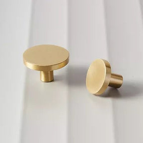 NORDIC Solid Brass Circular Flat Knob, premium drawer and cupboard knob ...
