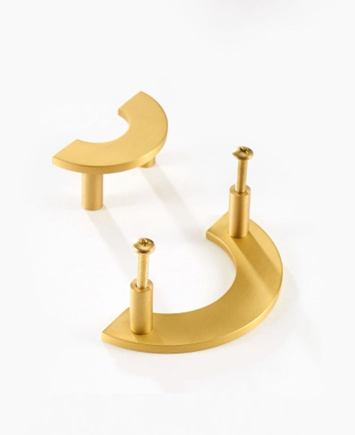 NORDIC Solid Brass Half Circle Knob - Luxury Handles