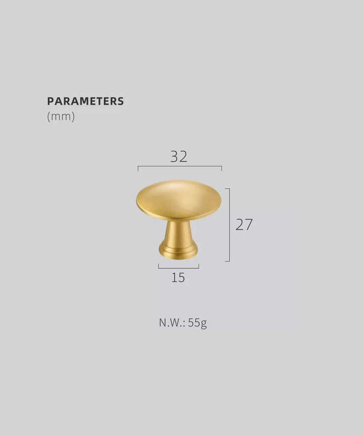 NORDIC Solid Brass Pebble Knob - Luxury Handles