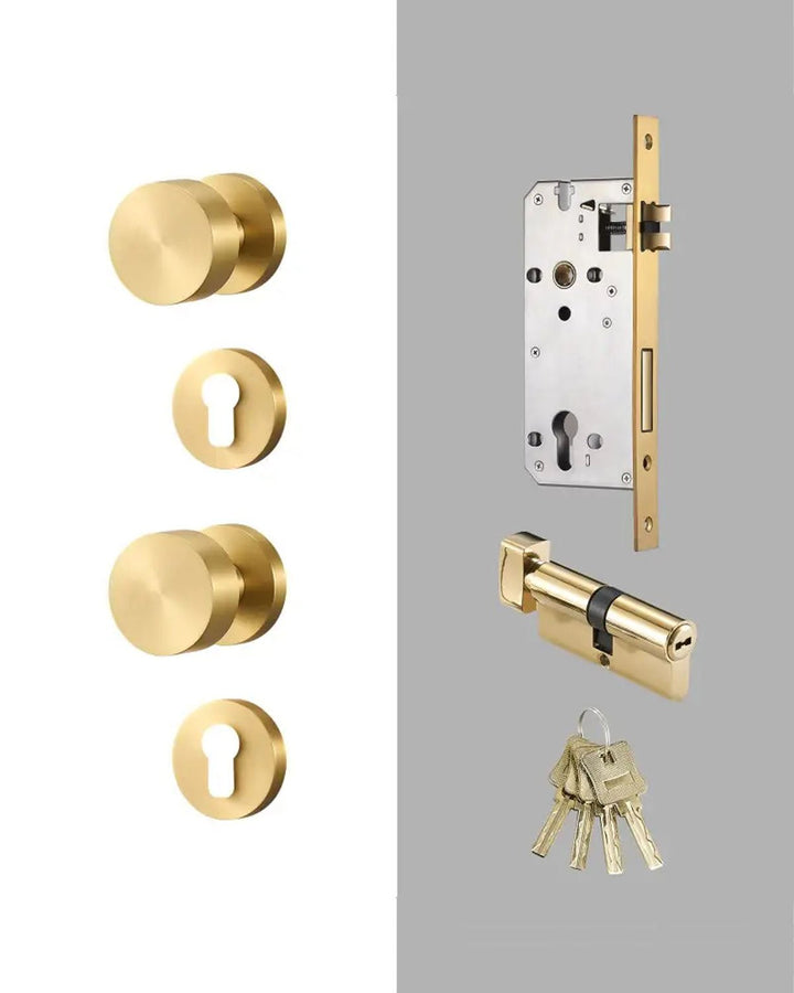 NORDIC style Solid Brass Door Knob Set - Luxury Handles