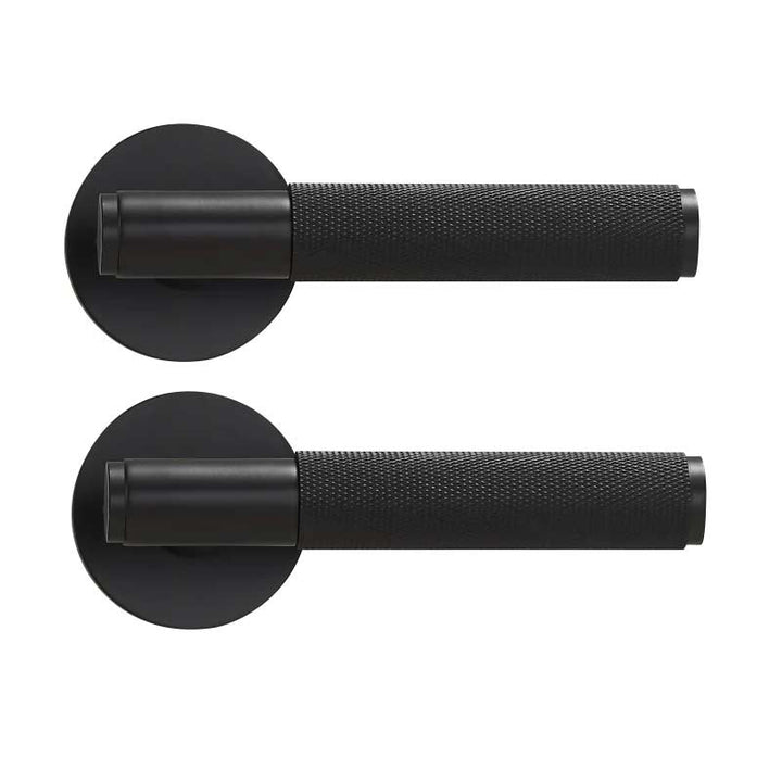 Nova Solid Brass Knurled Door Lever Handle Set - Luxury Handles
