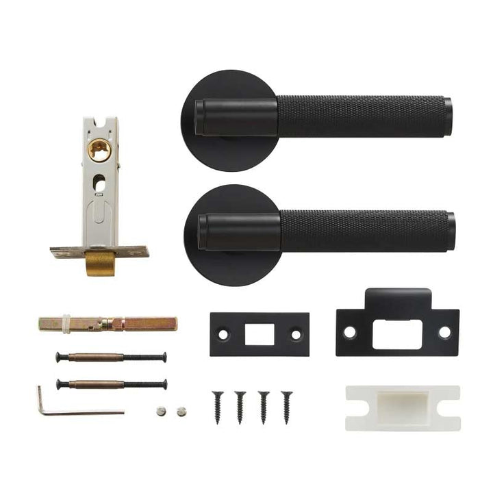 Nova Solid Brass Knurled Door Lever Handle Set - Luxury Handles