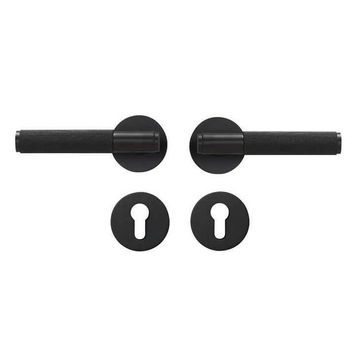 Nova Solid Brass Knurled Door Lever Handle Set - Luxury Handles