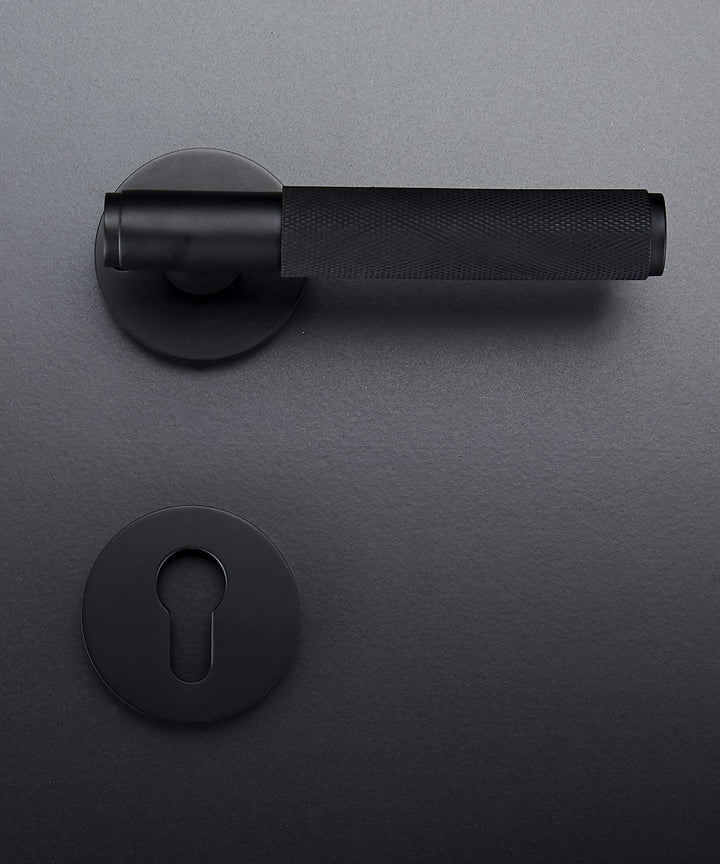 Nova Solid Brass Knurled Door Lever Handle Set - Luxury Handles