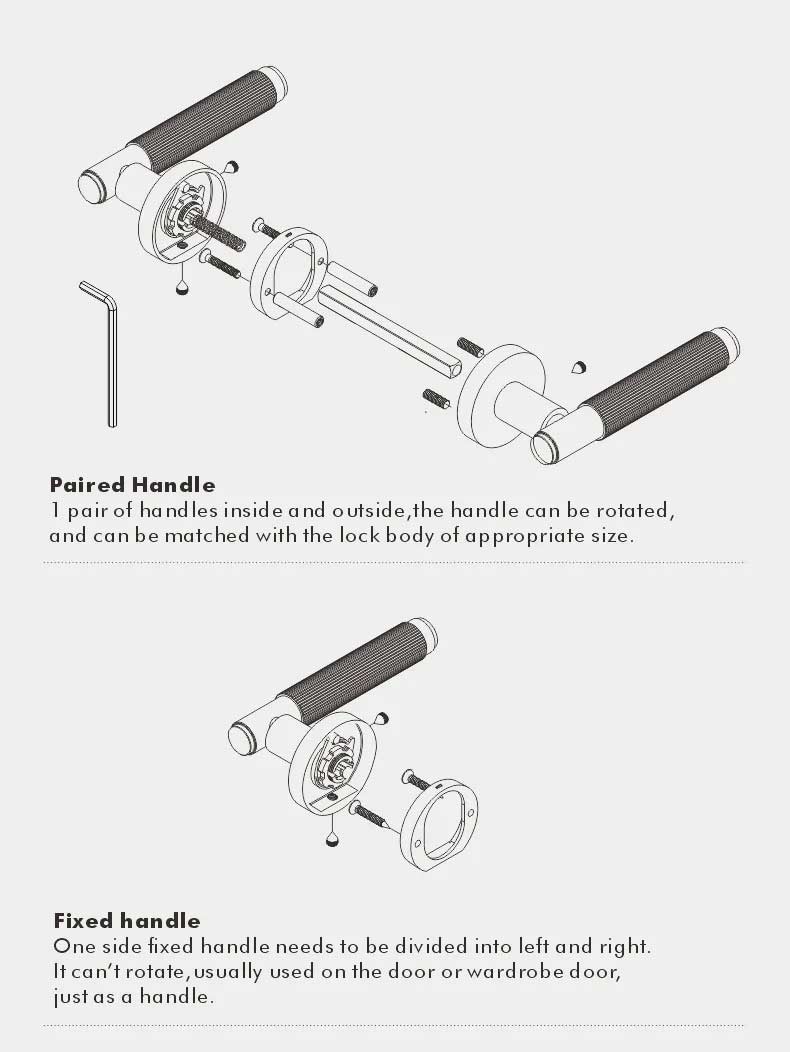 VELOX Solid Brass Knurled premium Door Lever Handle Set, premium ...